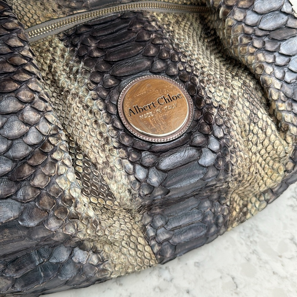 Albert Chloe Authentic Metallic Python Bag - image 2